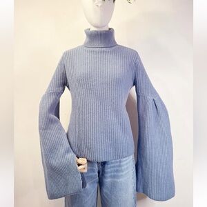 Women's Blue Turtleneck Sweater